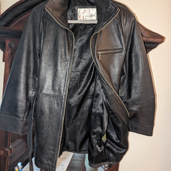 Here & Now New York Vintage Black Full Zip Heavy Weight Leather Jacket Size M - Picture 6 of 15